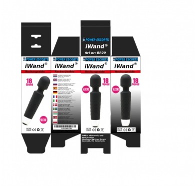 Iwand black rechargeable silicone bodywand massager